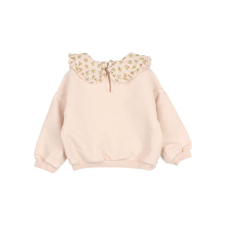 Baby Pullover Cream Pink mit Blumenmuster von Búho Barcelona