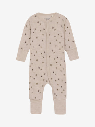 Merinowolle Pyjama Rose Dust mit Pusteblumenprint von CeLaVi