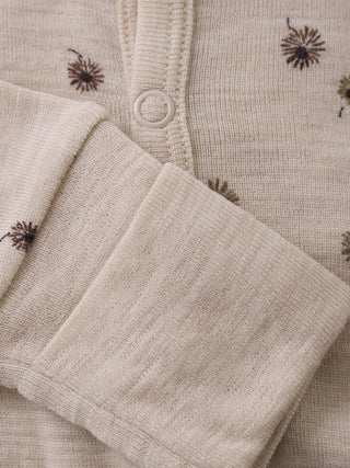 Merinowolle Pyjama Rose Dust mit Pusteblumenprint von CeLaVi