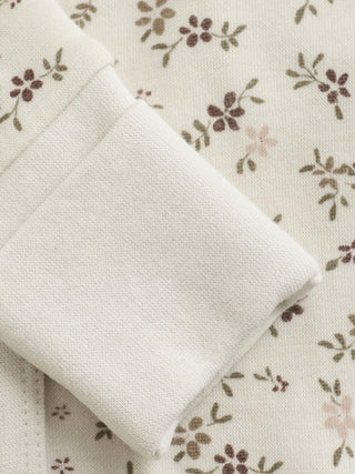 Merinowolle-Bambus Pyjama Beige mit Blumenprint von CeLaVi