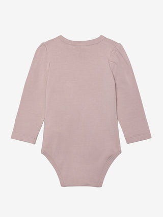 Bambus Langarm Body Shadow Gray Rosa von CeLaVi