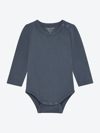 Bambus Langarm Body Turbulence Grau-Blau von CeLaVi