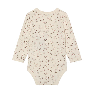 Bambus Langarm Body Beige Shadow Gray mit Blumenprint von CeLaVi