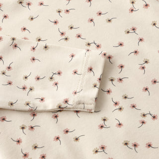 Bambus Langarm Body Beige Shadow Gray mit Blumenprint von CeLaVi