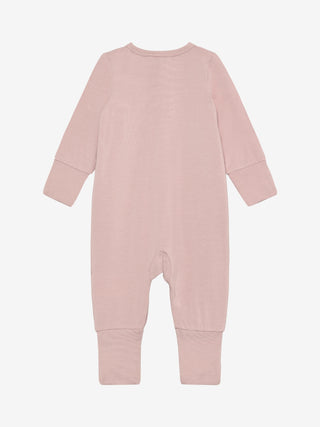 Bambus Langarm Strampler Shadow Gray Rosa von CeLaVi