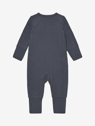 Bambus Langarm Strampler Turbulence Grau-Blau von CeLaVi