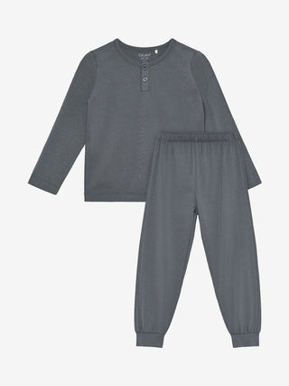 Bambus Langarm Pyjama Set Turbulence Grau-Blau von CeLaVi