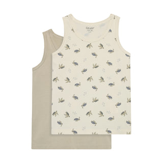 Bambus Unterhemd 2er Set Schildkröte und Uni Grau von CeLaVi