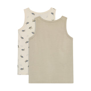 Bambus Unterhemd 2er Set Schildkröte und Uni Grau von CeLaVi