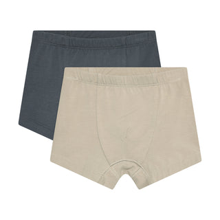 Bambus Unterhose 2er Set Uni Grau und Blau von CeLaVi