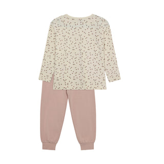 Bambus Langarm Pyjama Set Shadow Gray Rosa mit Blumenmuster von CeLaVi