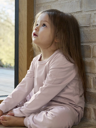 Bambus Langarm Pyjama Set Shadow Gray Rosa von CeLaVi