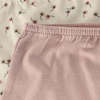 Bambus Unterhose 2er Set Blumenmuster und Uni Rosa von CeLaVi
