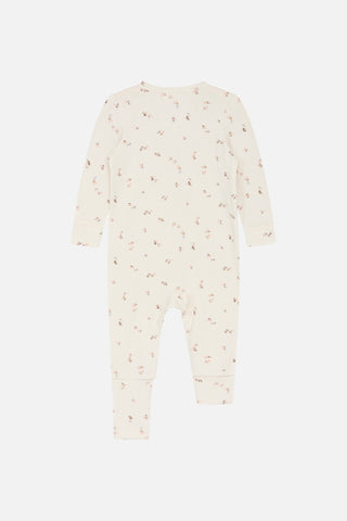 Bambus Pyjama Beige mit feinem Blumenprint von Hust and Claire