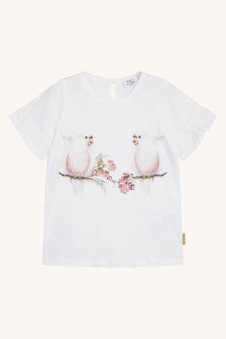 T-Shirt Achena Weiss mit Vogelprint von Hust & Claire