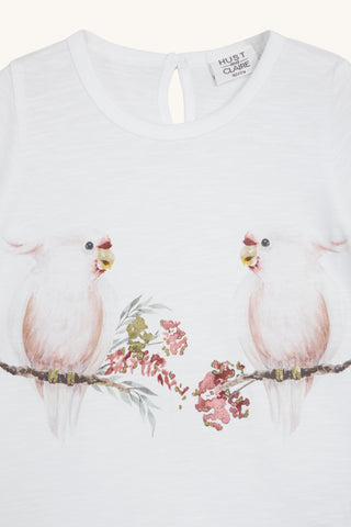 T-Shirt Achena Weiss mit Vogelprint von Hust & Claire