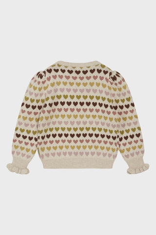 Strickpullover Pani Beige mit Herzprint von Hust & Claire