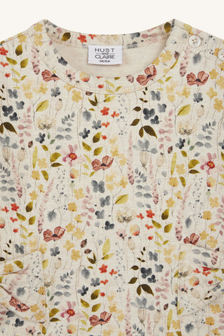 Langarm Shirt Saniya Beige mit Blumenwiesenprint von Hust & Claire