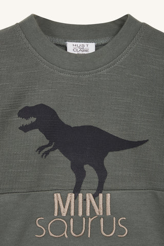 Sweatshirt Anton Khaki mit Dinoprint von Hust & Claire