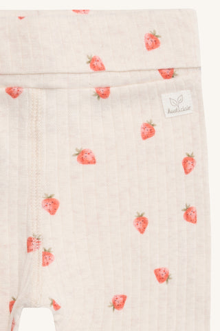 Baumwoll Hose Luca Beige mit Erdbeerprint von Hust & Claire