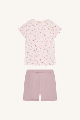 Bambus Pyjama Set Fun Rosa mit Blumenmuster von Hust and Claire