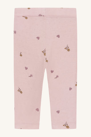 Bambus Leggings Ludo Rosa mit Blumen und Herzprint von Hust and Claire