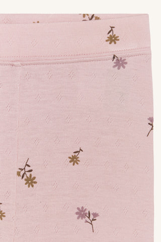 Bambus Leggings Ludo Rosa mit Blumen und Herzprint von Hust and Claire