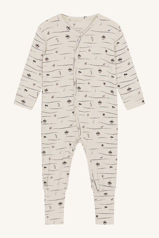 Bambus Pyjama Mulle Beige mit Piratenprint von Hust and Claire