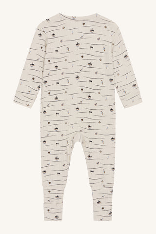 Bambus Pyjama Mulle Beige mit Piratenprint von Hust and Claire