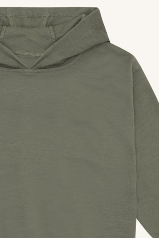 Wool-bamboo hoodie Sanu Khaki from Hust and Claire
