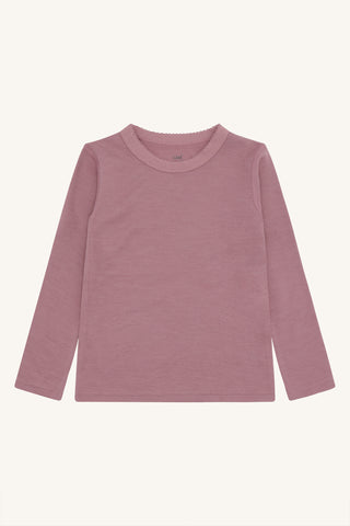 Merinowolle-Bambus Langarm-Shirt Abba Pale Mauve von Hust & Claire