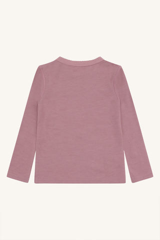 Merinowolle-Bambus Langarm-Shirt Abba Pale Mauve von Hust & Claire