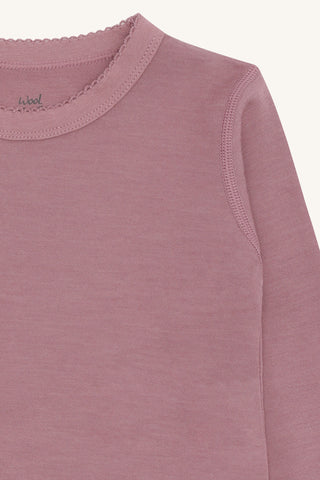Merinowolle-Bambus Langarm-Shirt Abba Pale Mauve von Hust & Claire
