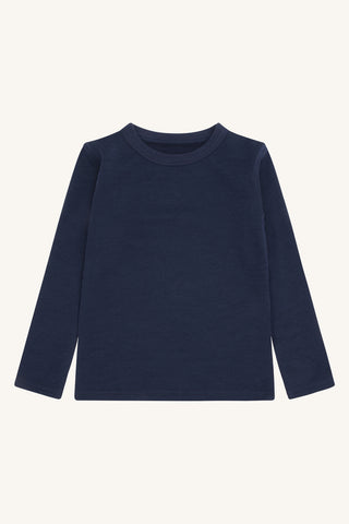 Merinowolle-Bambus Langarm-Shirt Abba More Navy von Hust & Claire