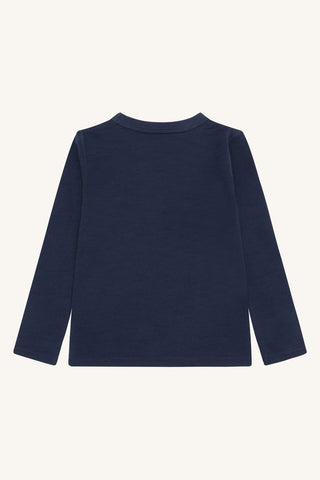 Merinowolle-Bambus Langarm-Shirt Abba More Navy von Hust & Claire
