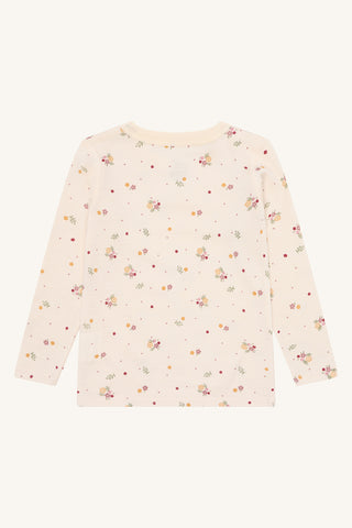 Merinowolle Shirt Awo Off White mit Blumenmuster von Hust and Claire