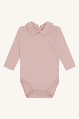 Merinowolle-Bambus Body Beate Adobe Rose mit Kragen von Hust & Claire