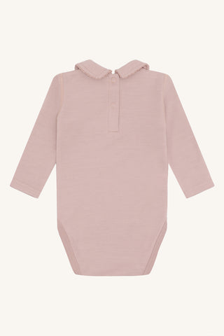 Merinowolle-Bambus Body Beate Adobe Rose mit Kragen von Hust & Claire