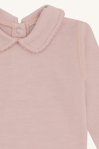 Merinowolle-Bambus Body Beate Adobe Rose mit Kragen von Hust & Claire
