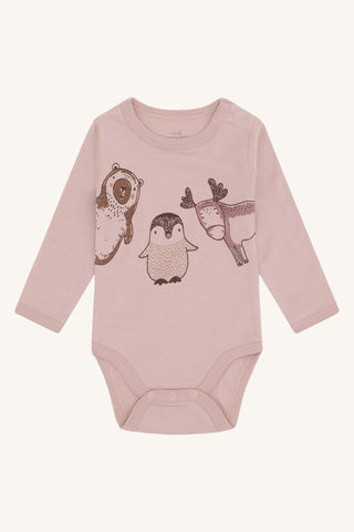 Merinowolle-Bambus Body Baloo Animals Adobe Rose von Hust & Claire