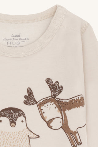 Merinowolle-Bambus Body Baloo Animals French Oak Beige von Hust & Claire