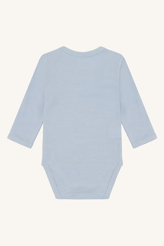 Merinowolle-Bambus Body Baloo Playing Baby Blue von Hust & Claire