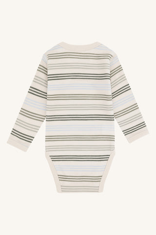 Merinowolle-Bambus Body Baloo Stripes French Oak von Hust & Claire