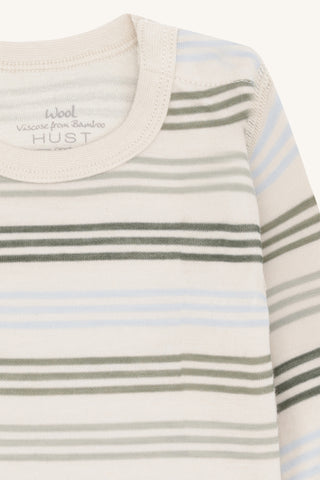 Merinowolle-Bambus Body Baloo Stripes French Oak von Hust & Claire