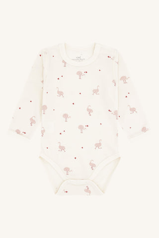Merinowolle-Bambus Body Baloo Ostrich Off White von Hust & Claire