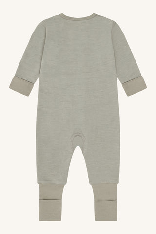 Merinowolle Pyjama Mobi Solid Forest Fog Khaki von Hust & Claire