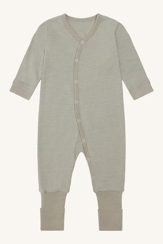Merinowolle Pyjama Mobi Solid Forest Fog Khaki von Hust & Claire