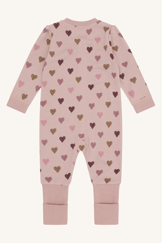Merinowolle-Bambus Pyjama Manu Hearts Puff Adobe Rose von Hust & Claire