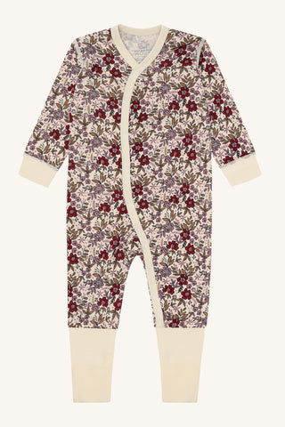 Merinowolle-Bambus Pyjama Manu Flor Off White von Hust & Claire