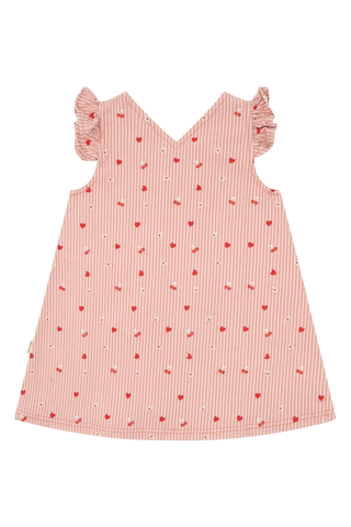 Kurzarm-Kleid Karoline mit Herz und Kirschen Stickerei von Hust & Claire